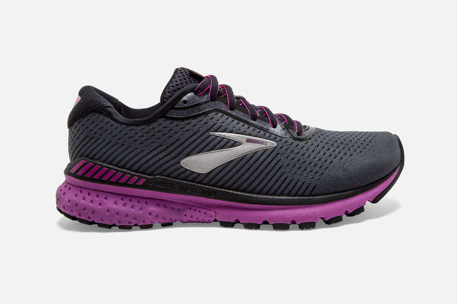 Zapatillas Running Brooks Adrenaline GTS 20 Mujer Negras Moradas Ofertas AGIS18645
